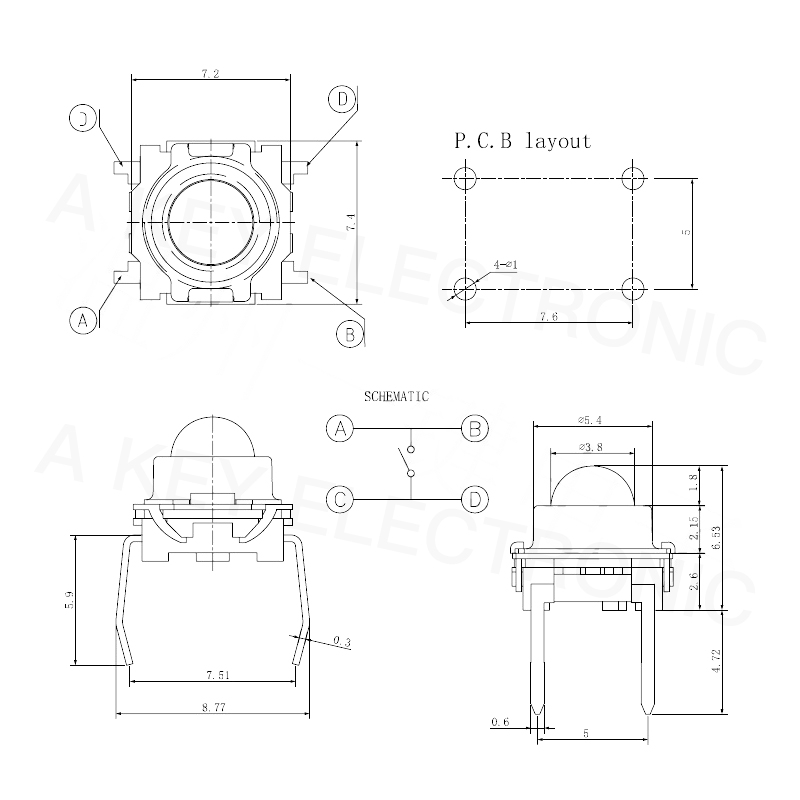 20PCS TS-F007 Touch 4-pin vert - Pinball Machine 评论和价格