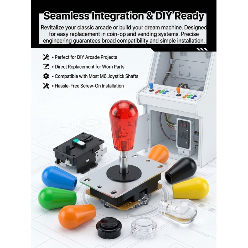 1 PCS M6 Joystick  American Ba - Joystick Arcade Parts 评论和价格