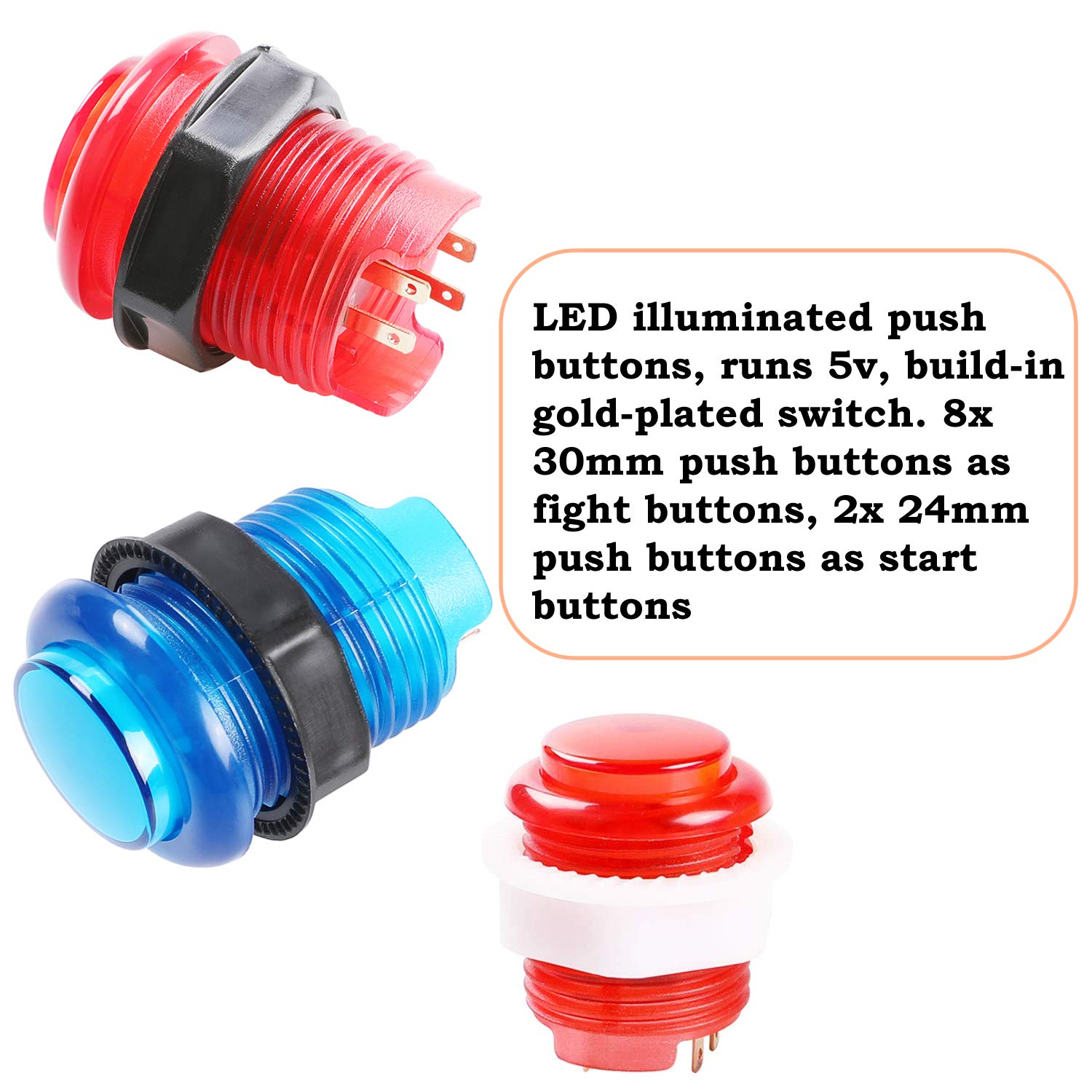 1 Bag/50 Pcs Arcade LED Button - Arcade Wangan Midnight 评论和价格