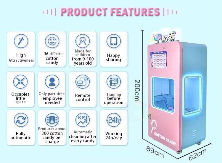 Outdoor Fully Automatic Cotton - Candy Floss Machine 评论和价格